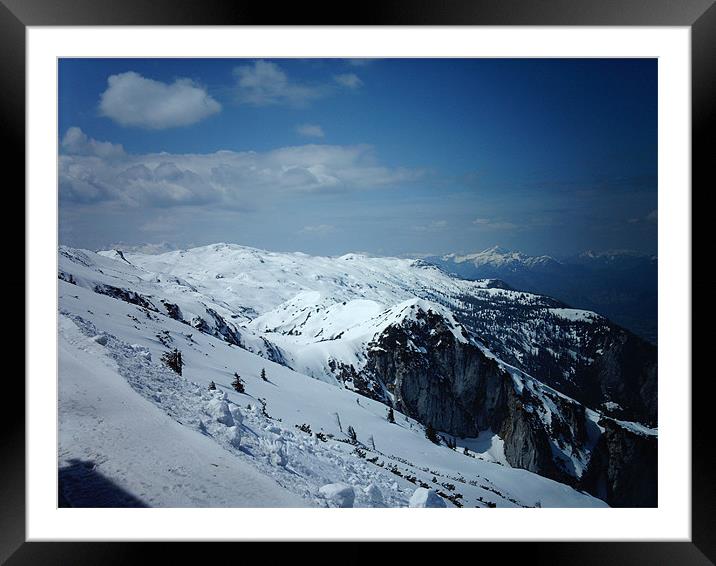 Snowy Mountains Of Austria Framed Mounted Print by kelly Draper