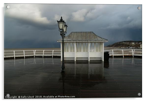 Stormy day at Cromer Pier Acrylic by Sally Lloyd
