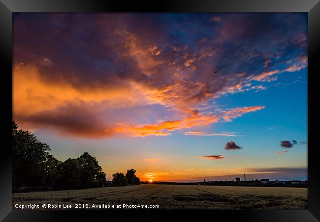 Sunset clouds Margate Kent Framed Print by Robin Lee