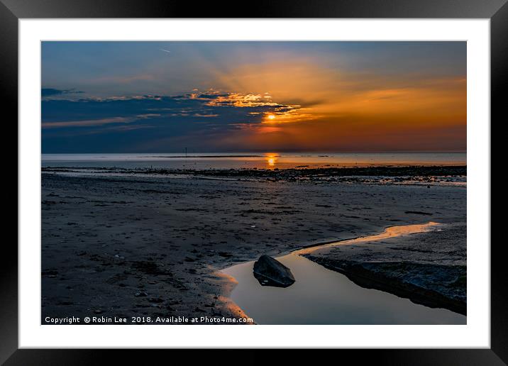 Margate Seascape Sunset Framed Mounted Print by Robin Lee