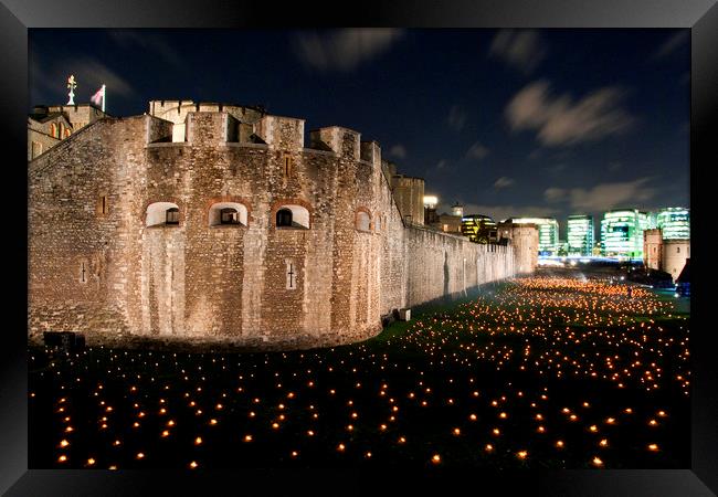 Tower of London torch lit candles lanterns Framed Print by Andy Evans Photos
