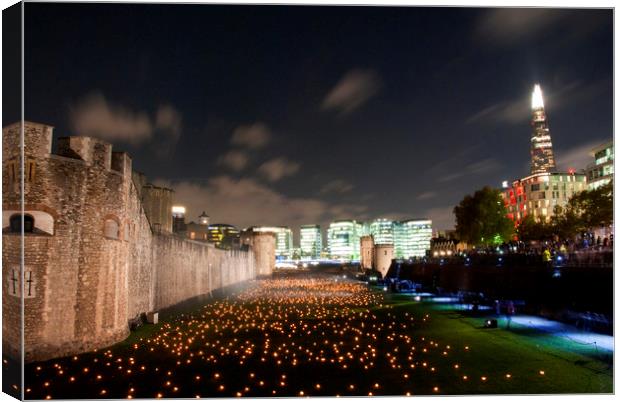 Tower of London torch Beyond The Deepening  Canvas Print by Andy Evans Photos