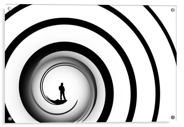 Down The Barrel Black And White Acrylic by Steve Purnell