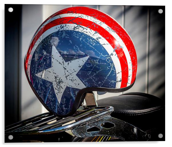 US Motorcycle helmet Acrylic by Jonathan Thirkell