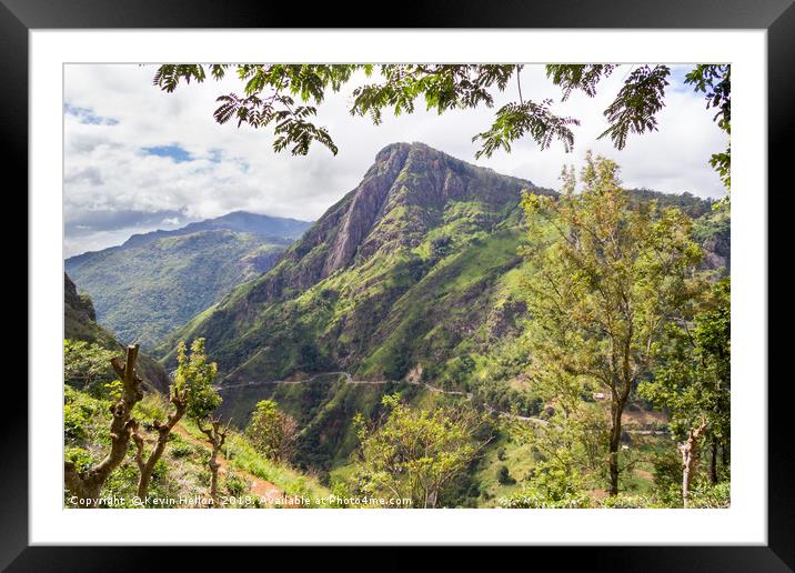 Mountain view near Ella, Sri Lanka Framed Mounted Print by Kevin Hellon