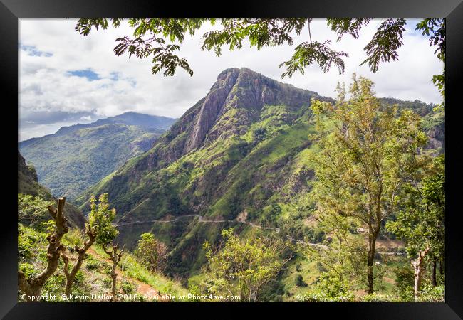 Mountain view near Ella, Sri Lanka Framed Print by Kevin Hellon