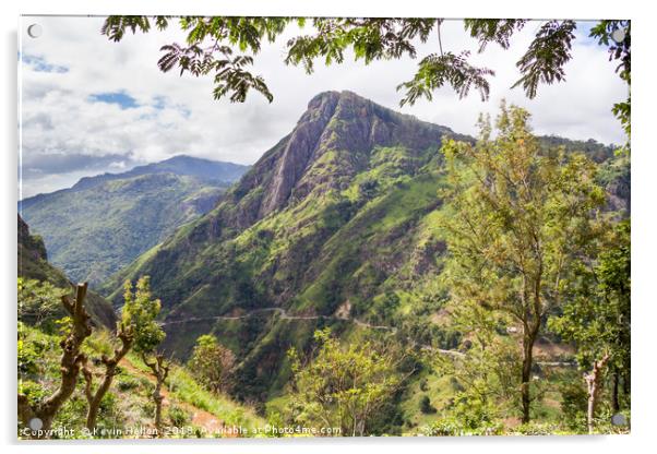 Mountain view near Ella, Sri Lanka Acrylic by Kevin Hellon