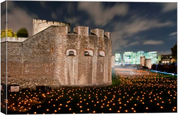 Tower of London torch lit candles lanterns Canvas Print by Andy Evans Photos