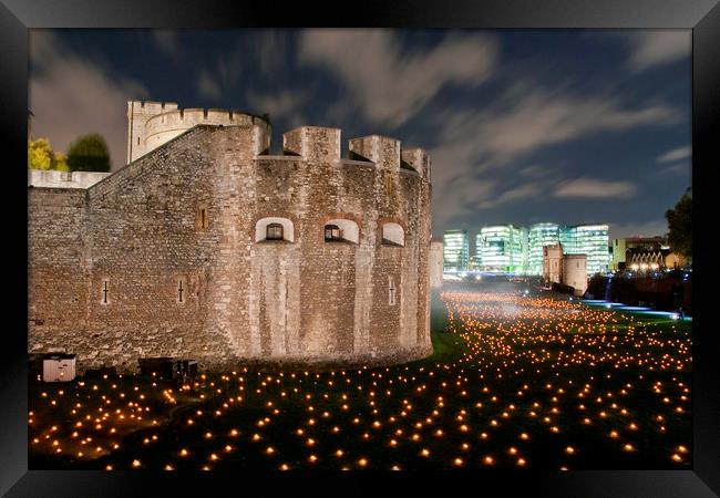 Tower of London torch lit candles lanterns Framed Print by Andy Evans Photos