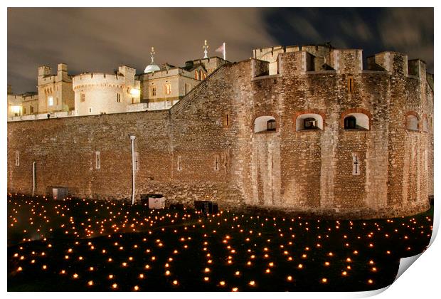 Tower of London Beyond The Deepening Shadows Print by Andy Evans Photos
