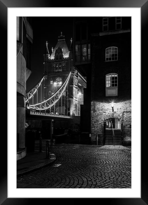 Tower Bridge, London, from Shad Thames Framed Mounted Print by John Hall