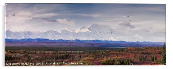 Alaska Denali National Park in autumn Acrylic by JIA HE