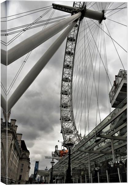 Below the London Eye Canvas Print by Simon Hackett
