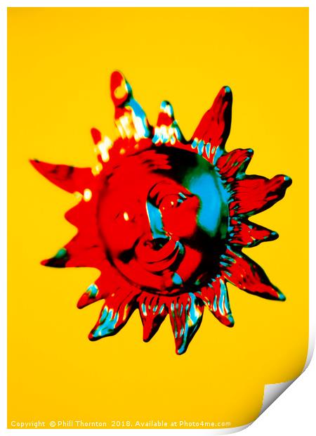 Smiling sun Christmas decoration. Print by Phill Thornton