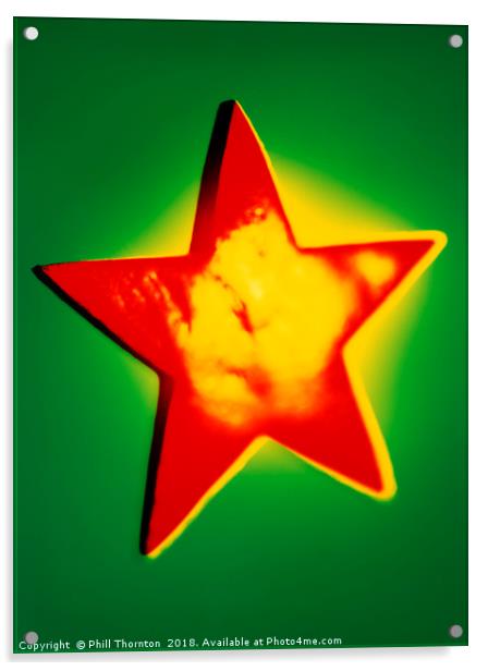 Shining star Christmas decoration. Acrylic by Phill Thornton