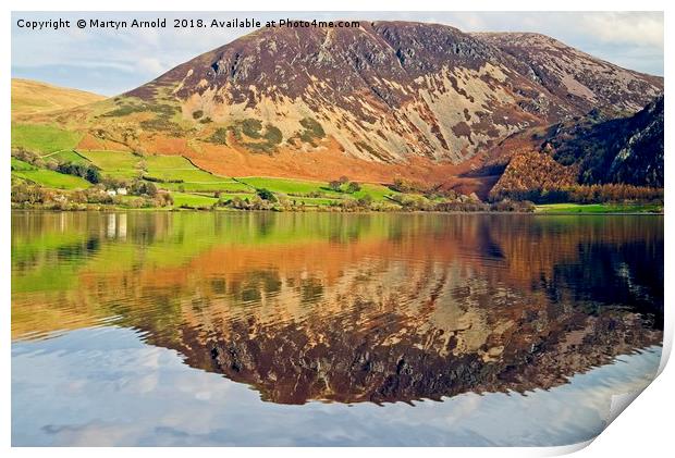 Herdus Fell rising above Ennerdale Water Print by Martyn Arnold
