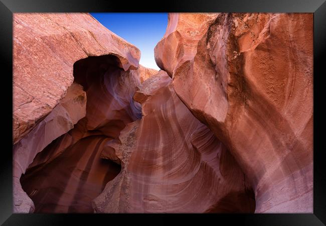 Antelope Canyon rock formation in Arizona  Framed Print by Thomas Baker