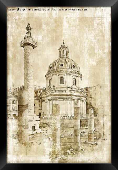 Colonna Traiana Rome Framed Print by Ann Garrett