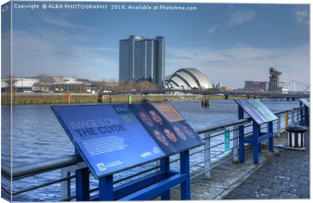 The River Clyde, Glasgow, Scotland.                Canvas Print by ALBA PHOTOGRAPHY