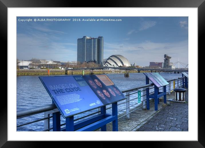 The River Clyde, Glasgow, Scotland.                Framed Mounted Print by ALBA PHOTOGRAPHY