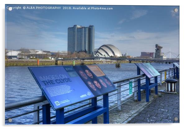 The River Clyde, Glasgow, Scotland.                Acrylic by ALBA PHOTOGRAPHY