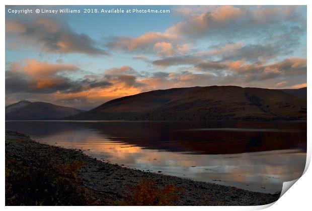 Sunrise Over Loch Linnhe, Scotland Print by Linsey Williams