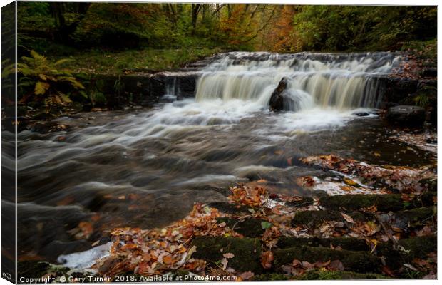 Hebden Water Falls II Canvas Print by Gary Turner