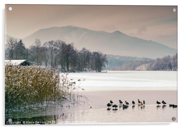 Winter on Lake Staffel Acrylic by Kasia Design