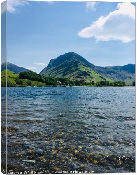 Fleetwith Pike On Buttermere. Canvas Print by Phil Wilson