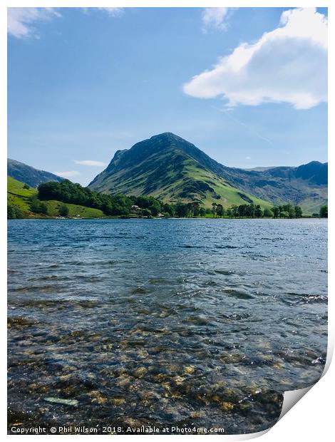 Fleetwith Pike On Buttermere. Print by Phil Wilson