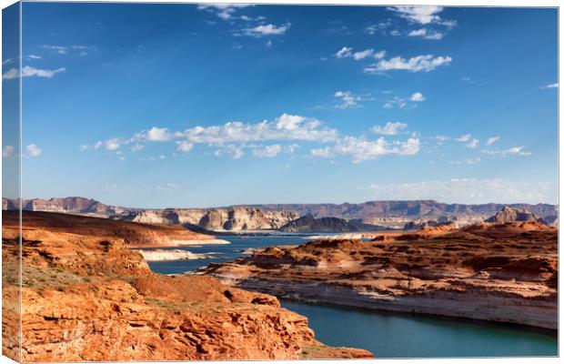 Colorado river with Lake Powell in Arizona during  Canvas Print by Thomas Baker
