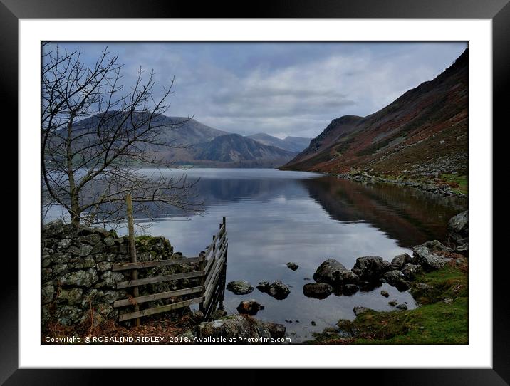 "Morning mists lift across Ennerdale Water" Framed Mounted Print by ROS RIDLEY