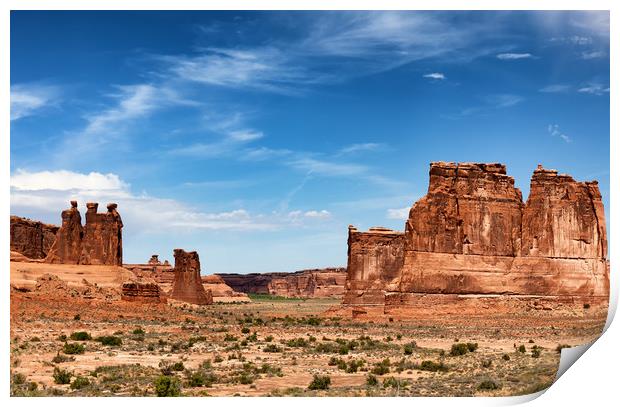 Monument Valley Navajo Tribal Park in America duri Print by Thomas Baker