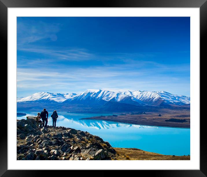 Lake Tekepo in New Zealand Framed Mounted Print by Hamperium Photography
