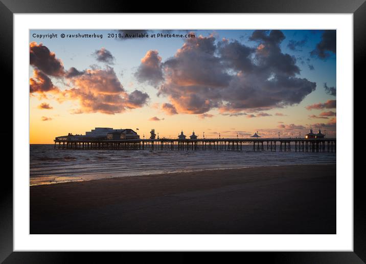 Sunset At Blackpool North Pier Framed Mounted Print by rawshutterbug 