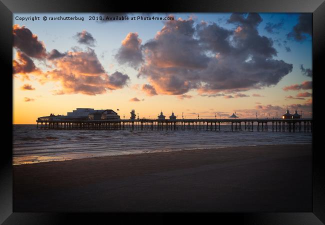 Sunset At Blackpool North Pier Framed Print by rawshutterbug 