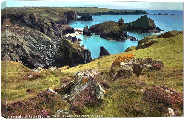 Kynance Cove near The Lizard in Cornwall Canvas Print by Rosie Spooner