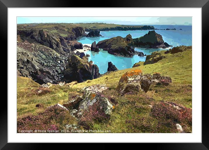 Kynance Cove near The Lizard in Cornwall Framed Mounted Print by Rosie Spooner