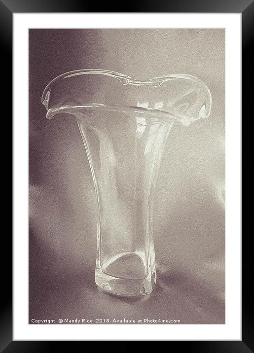 Empty Glass Vase Framed Mounted Print by Mandy Rice