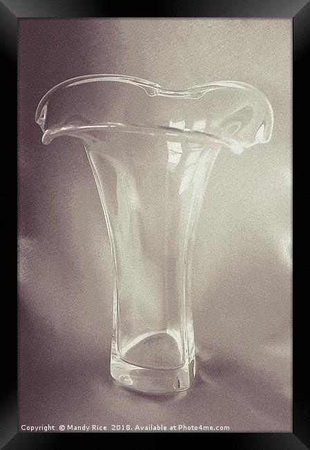 Empty Glass Vase Framed Print by Mandy Rice