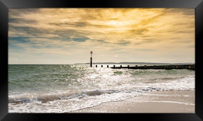 Bournemouth Beach at Dusk Framed Print by Thomas Faull