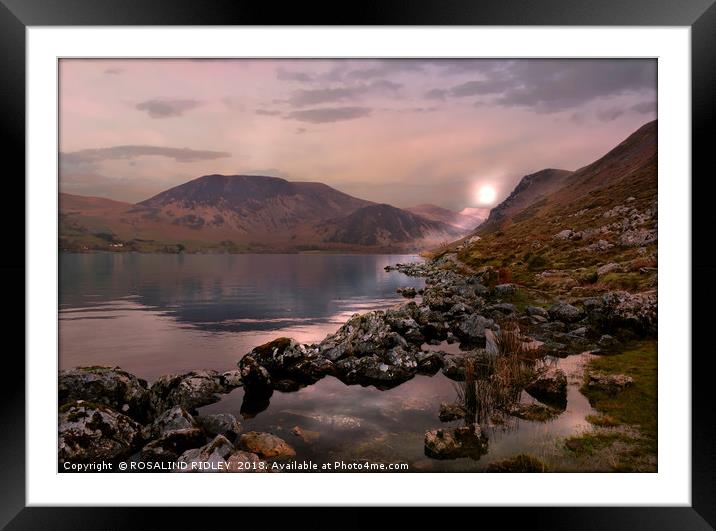 "Surreal sunrise at the lake" Framed Mounted Print by ROS RIDLEY