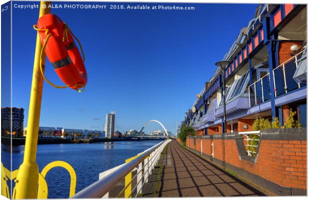 The River Clyde, Glasgow, Scotland.       Canvas Print by ALBA PHOTOGRAPHY