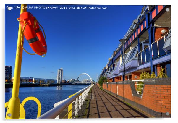 The River Clyde, Glasgow, Scotland.       Acrylic by ALBA PHOTOGRAPHY