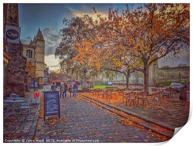 Autumn in Dickens Medway Print by Zahra Majid