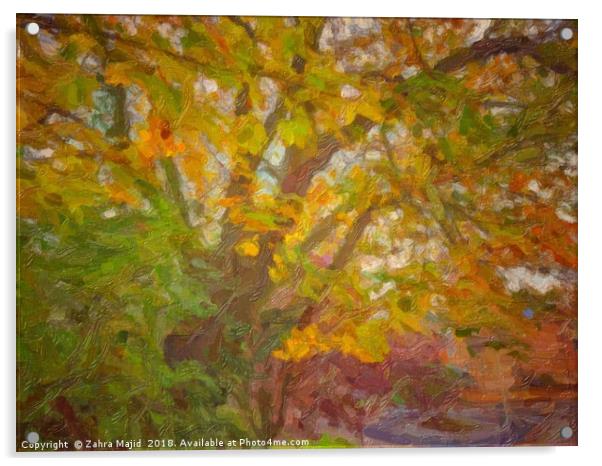 Autumn Foliage Splash Acrylic by Zahra Majid