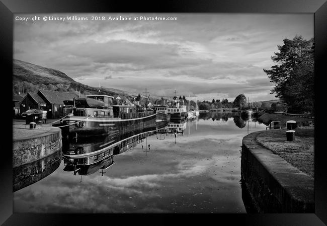 Caledonian Canal at Banavie Scotland Framed Print by Linsey Williams