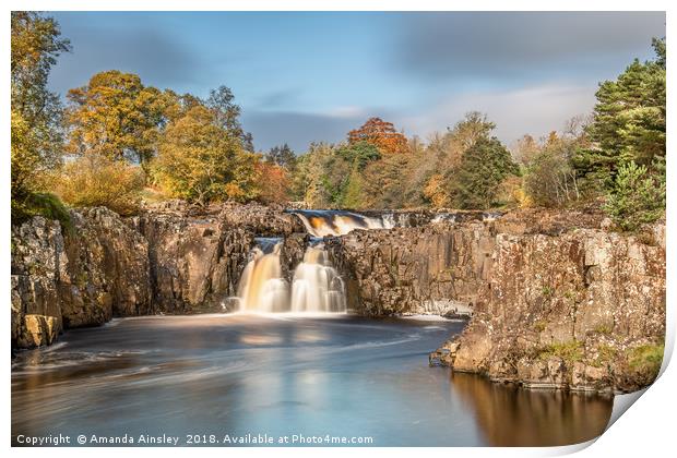 Autumn at Low Force in Teesdale Print by AMANDA AINSLEY