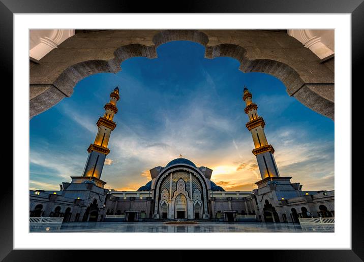 Kuala Lumpur Federal Territory Mosque Framed Mounted Print by Ankor Light