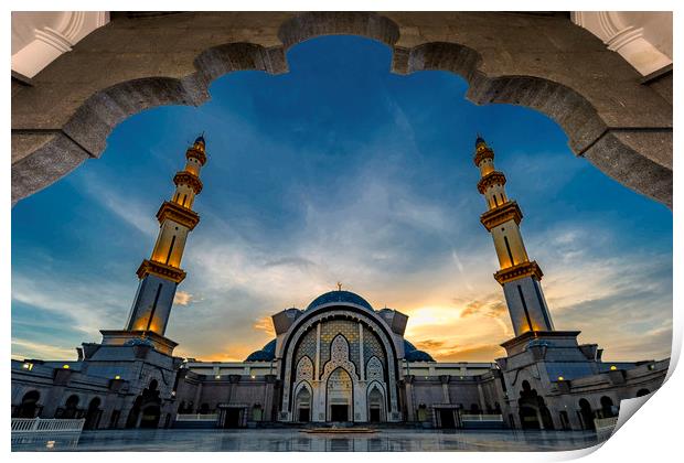 Kuala Lumpur Federal Territory Mosque Print by Ankor Light